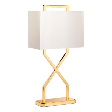 Elstead - Stolná lampa CROSS 1xE27/60W/230V zlatá/biela