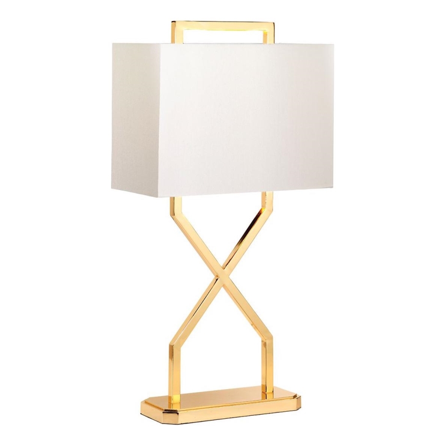Elstead - Stolná lampa CROSS 1xE27/60W/230V zlatá/biela