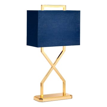 Elstead - Stolná lampa CROSS 1xE27/60W/230V zlatá/modrá