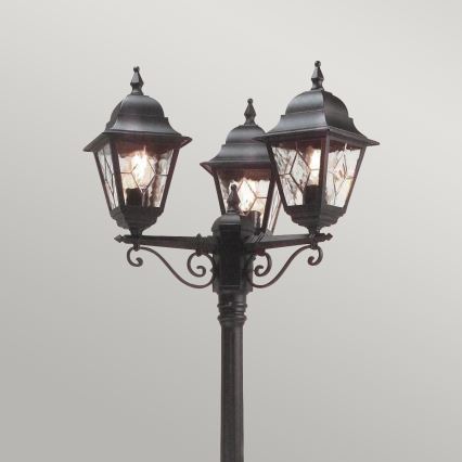 Elstead - Vonkajšia lampa NORFOLK 3xE27/100W/230V IP43 čierna