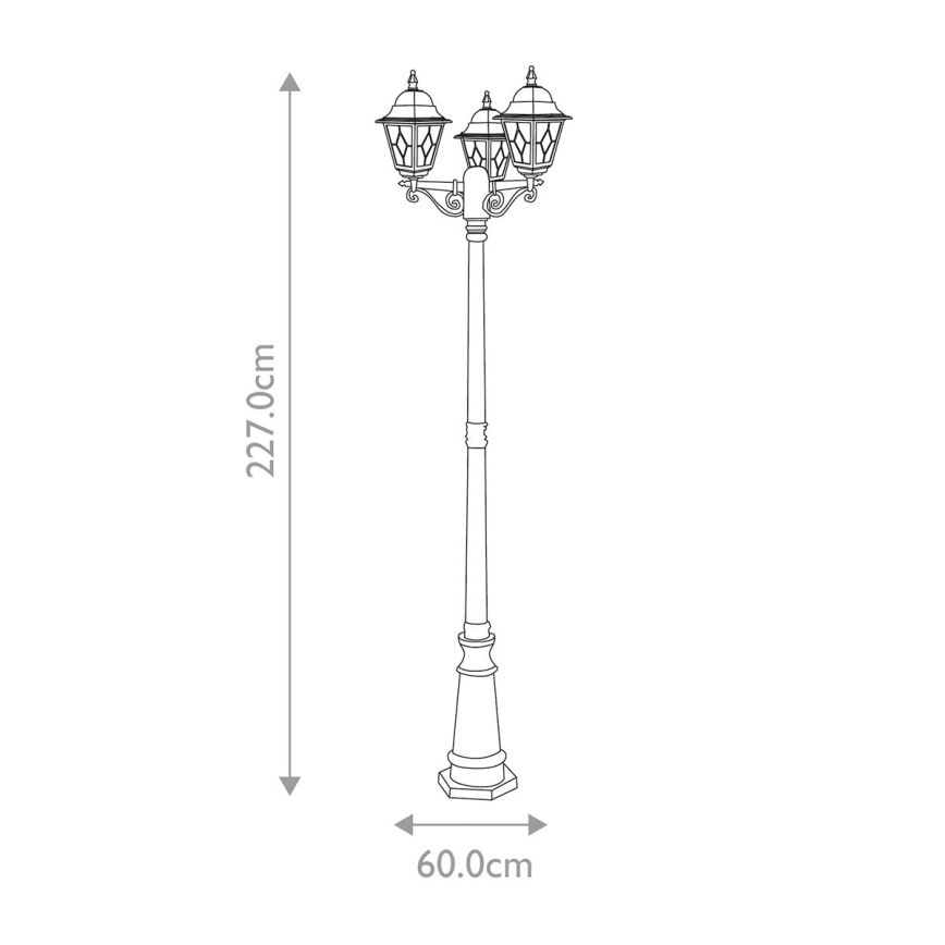 Elstead - Vonkajšia lampa NORFOLK 3xE27/100W/230V IP43 čierna