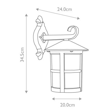 Elstead - Vonkajšie nástenné svietidlo HEREFORD 1xE27/100W/230V IP43