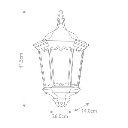 Elstead - Vonkajšie nástenné svietidlo so senzorom MEDSTEAD 1xE27/100W/230V IP43
