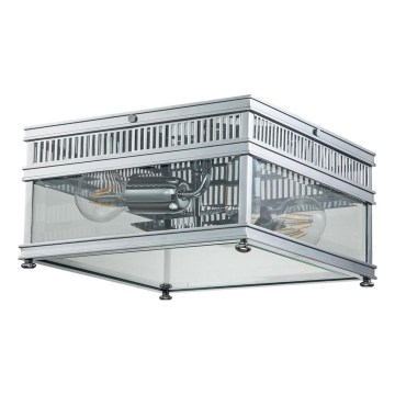 Elstead - Vonkajšie stropné svietidlo HOLBORN 2xE27/60W/230V IP44 lesklý chróm