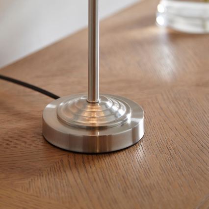 Endon 100646 - Stolná lampa HIGHCLERE, 1×E14/7W/230V, béžová s matným chrómom, priemer 25 cm