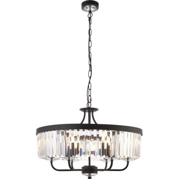 Endon 100711 - Luster na reťazi CHESTERFIELD 6xE14/6W/230V priemer 55 cm čierna