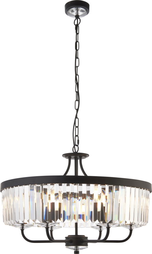 Endon 100711 - Luster na reťazi CHESTERFIELD 6xE14/6W/230V priemer 55 cm čierna