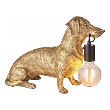 Endon 101187 - Stolná lampa DACHSHUND 1xE27/10W/230V zlatá