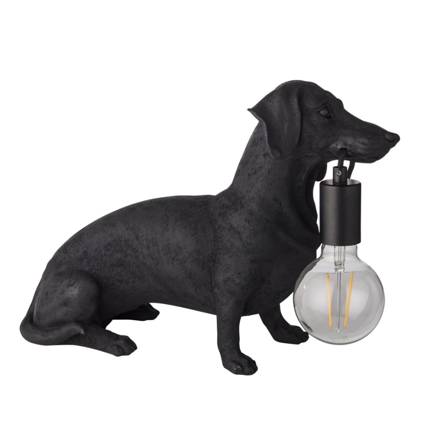 Endon 101188 - Stolná lampa DACHSHUND 1xE27/10W/230V čierna