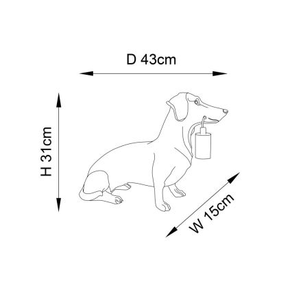 Endon 101188 - Stolná lampa DACHSHUND 1xE27/10W/230V čierna