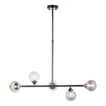 Endon 101348 - Luster na tyči OTIS 5xG9/3W/230V čierny chróm/dymová čierna