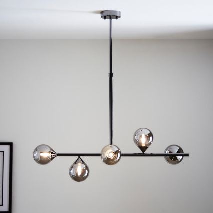 Endon 101348 - Luster na tyči OTIS 5xG9/3W/230V čierny chróm/dymová čierna