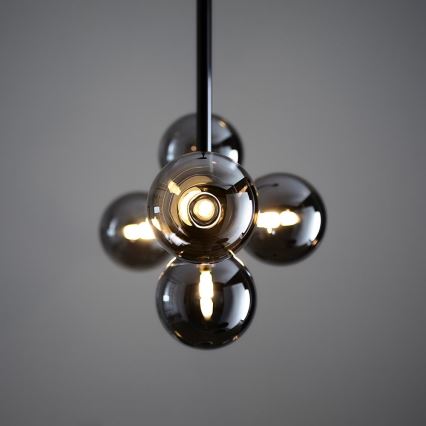 Endon 101348 - Luster na tyči OTIS 5xG9/3W/230V čierny chróm/dymová čierna