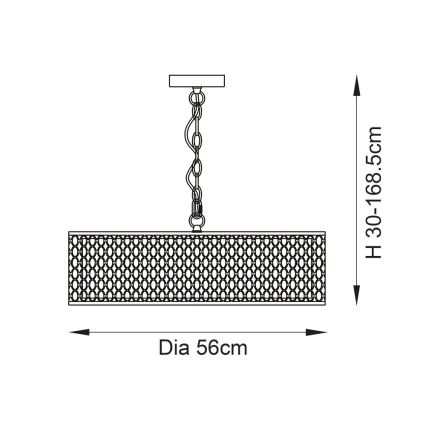 Endon 101569 - Luster na reťazi CORDERO 3xE27/10W/230V zlatý