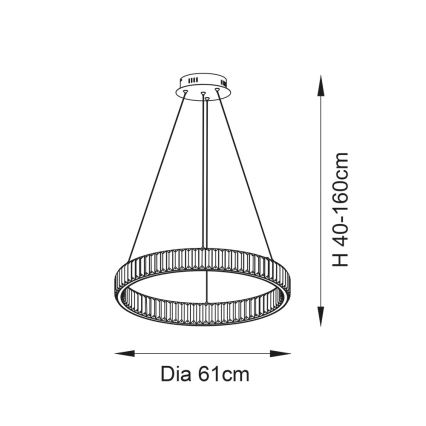 Endon 102255 - LED stmievateľný luster na lanku LAGUNA LED/36W/230V lesklý chróm