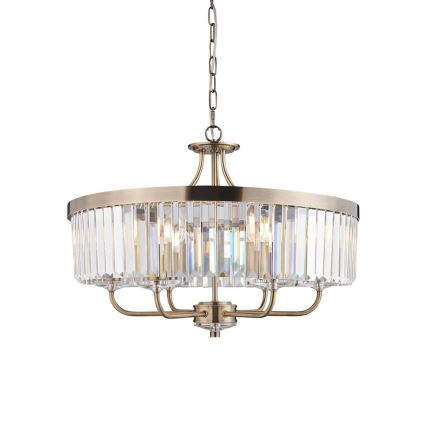 Endon 102505 - Luster na reťazi 6xE14/6W/230V priemer 55 cm mosadz