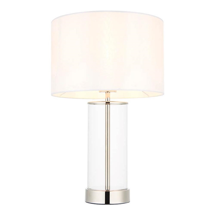 Endon 102674 - Stmievateľná stolná lampa LESSINA 1xE27/10W/230V lesklý chróm/biela