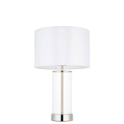Endon 102674 - Stmievateľná stolná lampa LESSINA 1xE27/10W/230V lesklý chróm/biela
