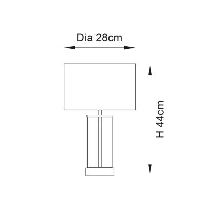 Endon 102674 - Stmievateľná stolná lampa LESSINA 1xE27/10W/230V lesklý chróm/biela