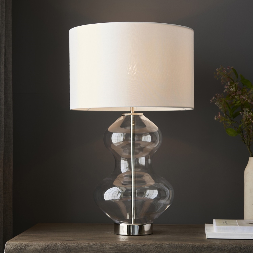 Endon 102676 - Stmievateľná stolová lampa KELDA 1xE27/10W/230V biela/matný chróm