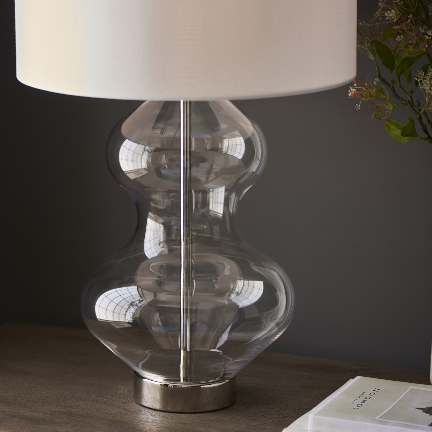Endon 102676 - Stmievateľná stolová lampa KELDA 1xE27/10W/230V biela/matný chróm