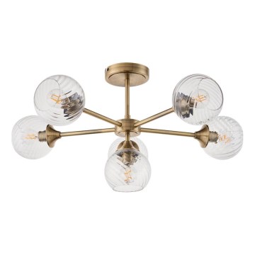 Endon 103171 - Luster na tyči ALLEGRA 6xE14/7W/230V mosadz/číra