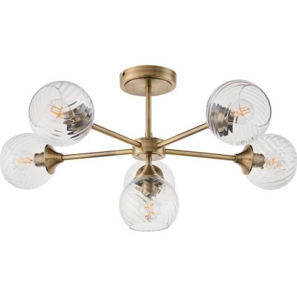 Endon 103171 - Luster na tyči ALLEGRA 6xE14/7W/230V mosadz/číra