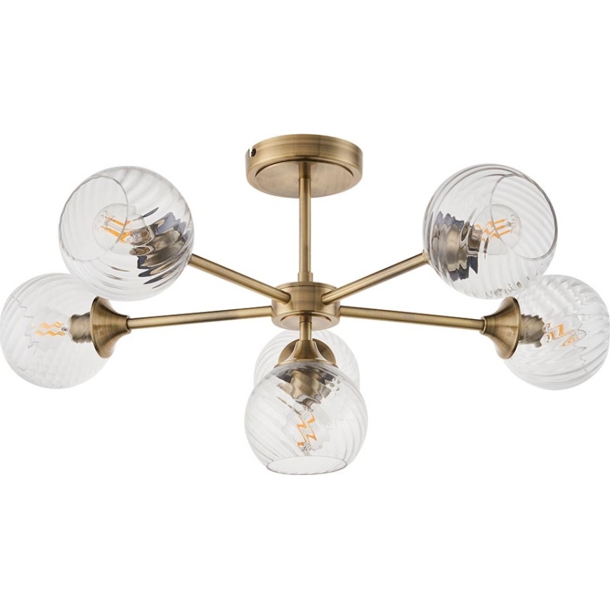 Endon 103171 - Luster na tyči ALLEGRA 6xE14/7W/230V mosadz/číra