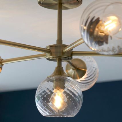 Endon 103171 - Luster na tyči ALLEGRA 6xE14/7W/230V mosadz/číra