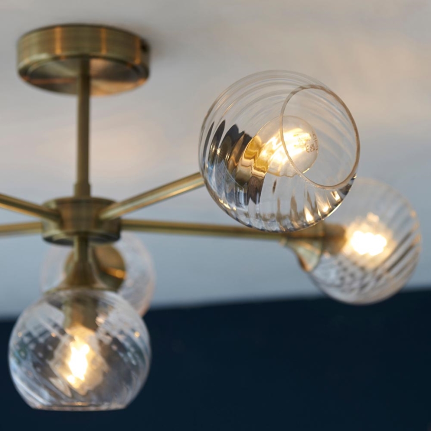 Endon 103171 - Luster na tyči ALLEGRA 6xE14/7W/230V mosadz/číra