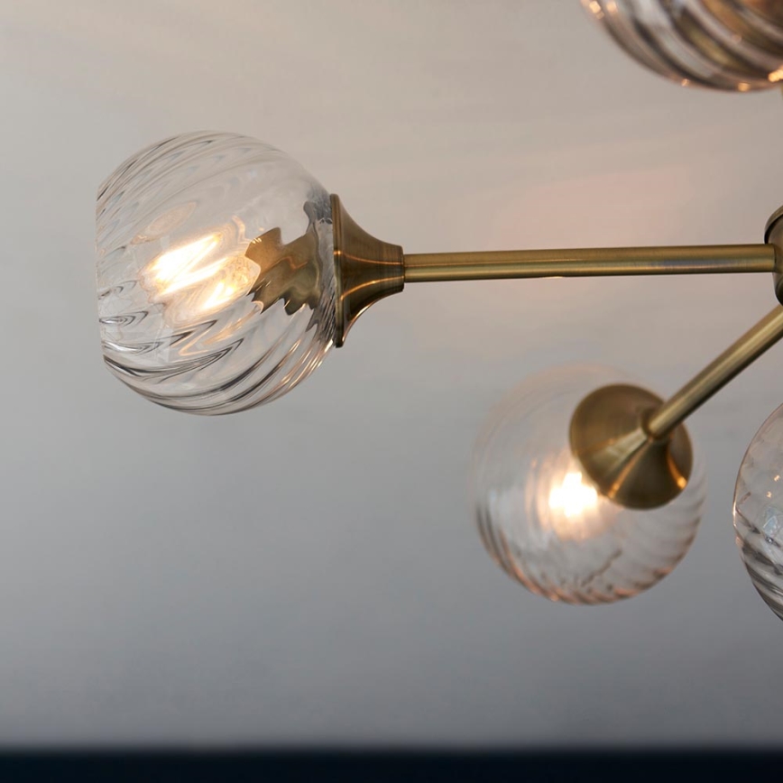 Endon 103171 - Luster na tyči ALLEGRA 6xE14/7W/230V mosadz/číra