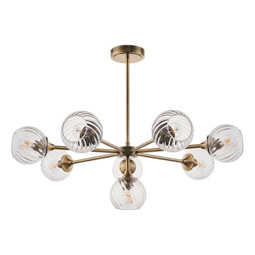 Endon 103172 - Luster na tyči ALLEGRA 8xE14/7W/230V mosadz/číra
