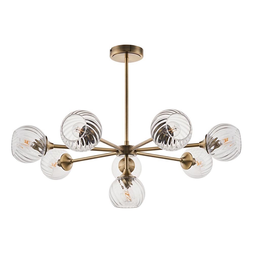 Endon 103172 - Luster na tyči ALLEGRA 8xE14/7W/230V mosadz/číra