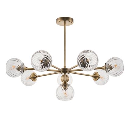Endon 103172 - Luster na tyči ALLEGRA 8xE14/7W/230V mosadz/číra
