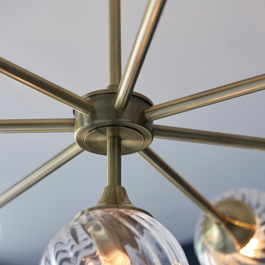 Endon 103172 - Luster na tyči ALLEGRA 8xE14/7W/230V mosadz/číra