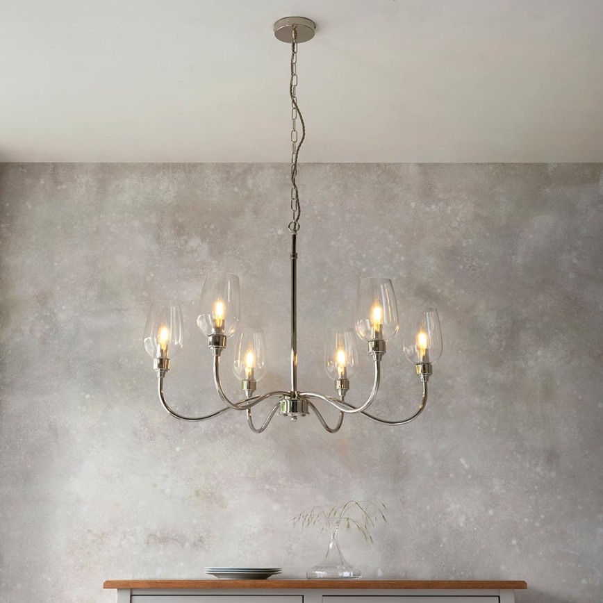Endon 103315 - Luster na reťazi 6xE14/6W/230V lesklý chróm