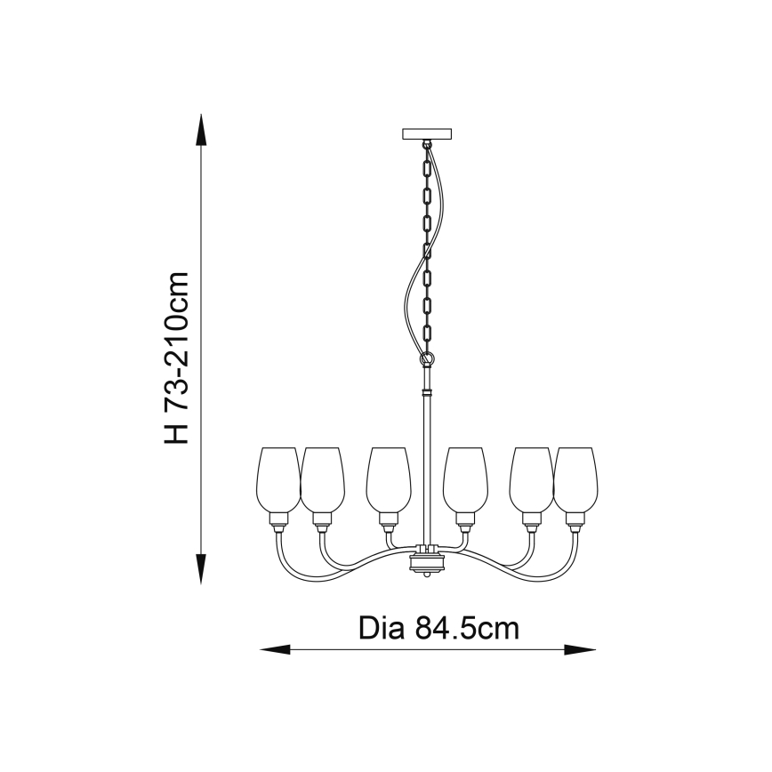 Endon 103315 - Luster na reťazi 6xE14/6W/230V lesklý chróm