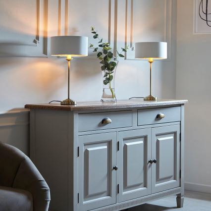 Endon 104054 - Stolná lampa HIGHCLERE 1xE14/7W/230V biela/mosadz pr. 25 cm