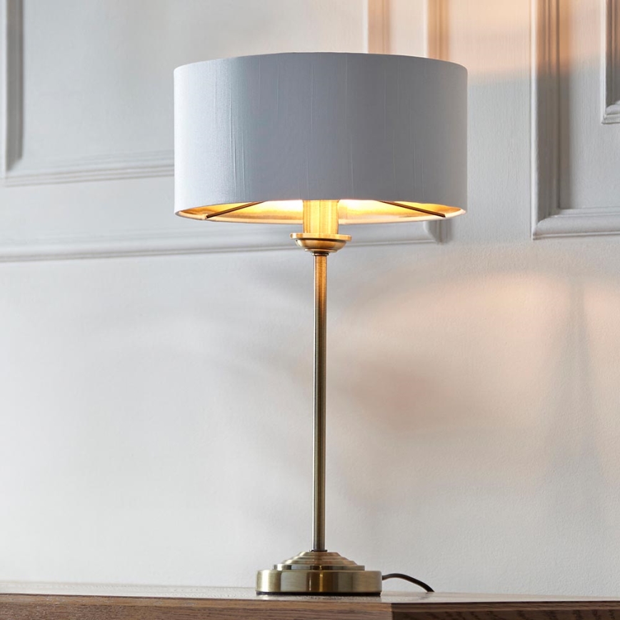Endon 104054 - Stolná lampa HIGHCLERE 1xE14/7W/230V biela/mosadz pr. 25 cm