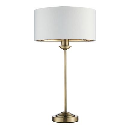 Endon 104054 - Stolná lampa HIGHCLERE 1xE14/7W/230V biela/mosadz pr. 25 cm