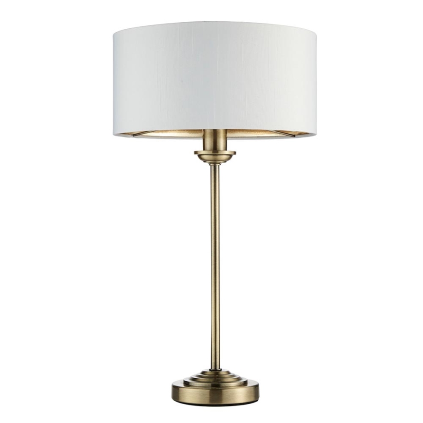 Endon 104054 - Stolná lampa HIGHCLERE 1xE14/7W/230V biela/mosadz pr. 25 cm