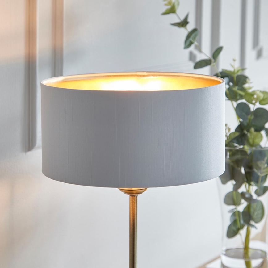 Endon 104054 - Stolná lampa HIGHCLERE 1xE14/7W/230V biela/mosadz pr. 25 cm