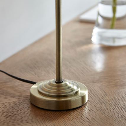 Endon 104054 - Stolná lampa HIGHCLERE 1xE14/7W/230V biela/mosadz pr. 25 cm