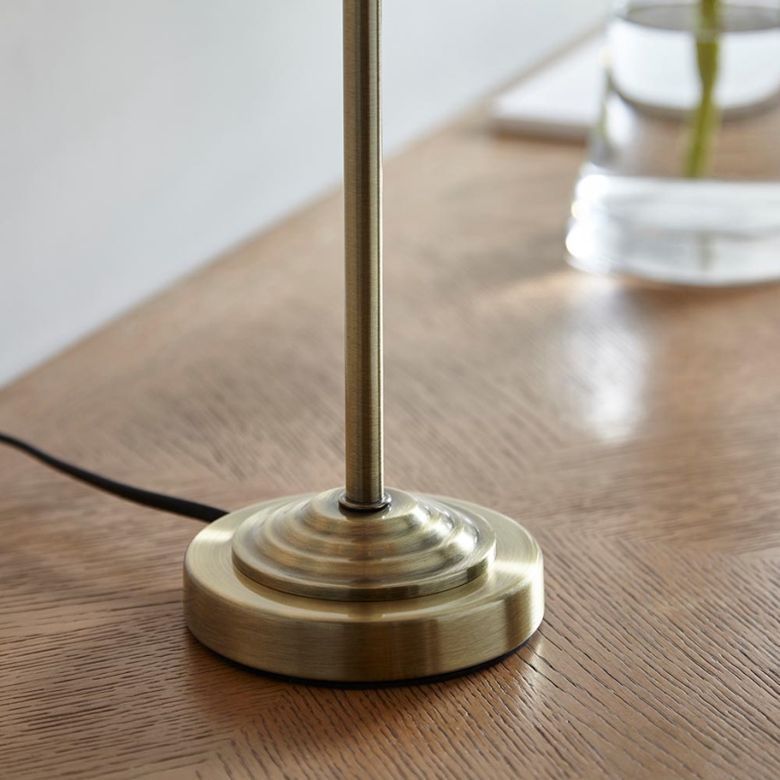 Endon 104054 - Stolná lampa HIGHCLERE 1xE14/7W/230V biela/mosadz pr. 25 cm