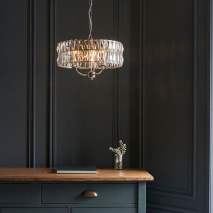 Endon 104466 - Luster na reťazi CLIFTON 3xE14/6W/230V lesklý chróm/číra pr. 38,5 cm