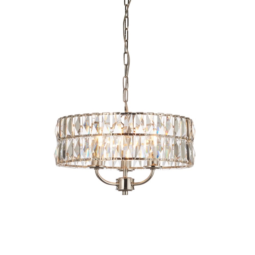 Endon 104466 - Luster na reťazi CLIFTON 3xE14/6W/230V lesklý chróm/číra pr. 38,5 cm