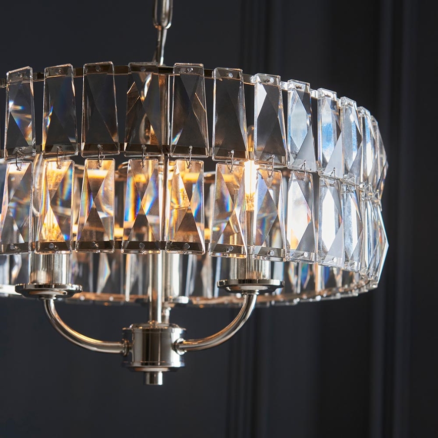 Endon 104466 - Luster na reťazi CLIFTON 3xE14/6W/230V lesklý chróm/číra pr. 38,5 cm