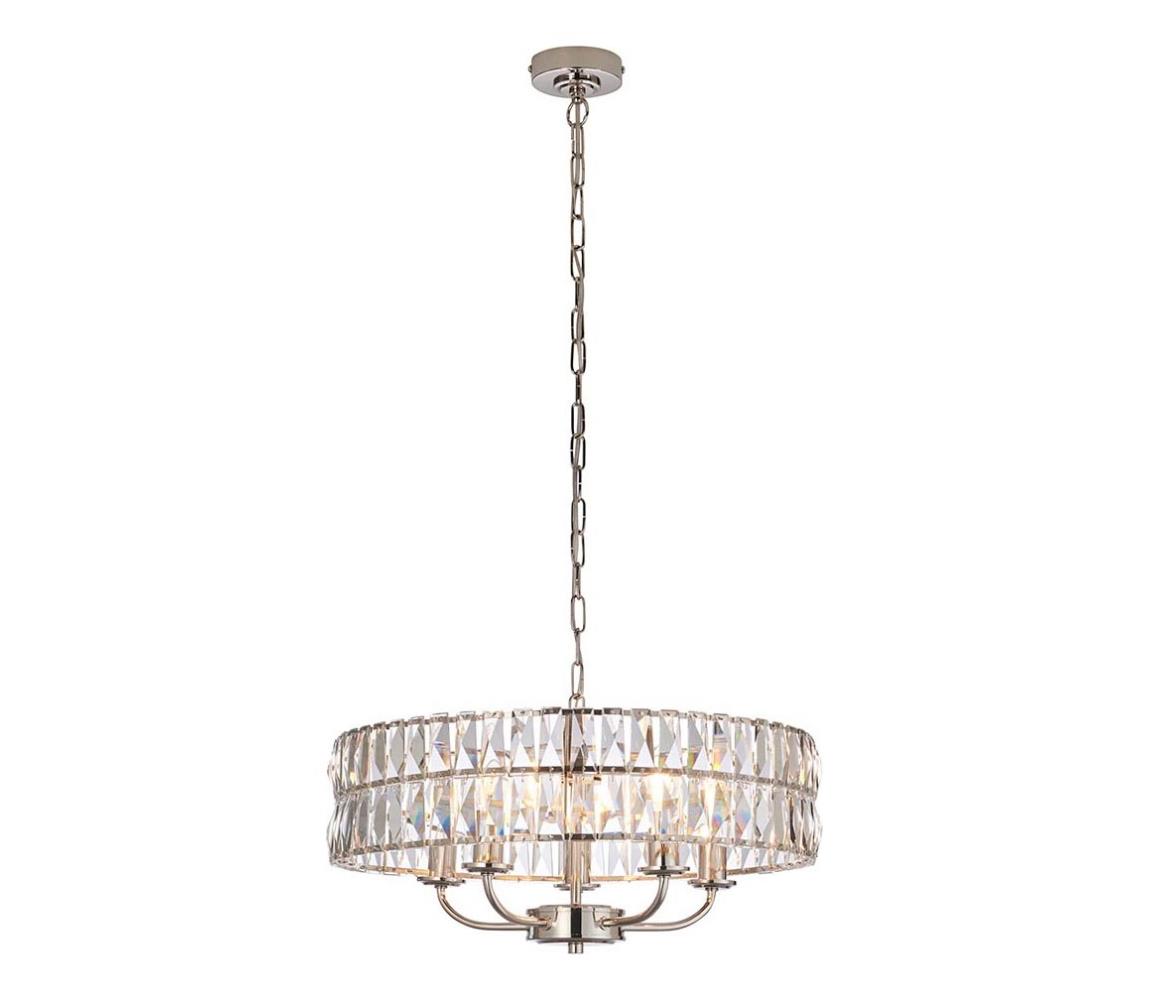 Endon 104467 - Luster na reťazi CLIFTON 5xE14/6W/230V lesklý chróm/číra 104467