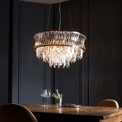 Endon 104530 - Luster na reťazi 9xE14/6W/230V lesklý chróm