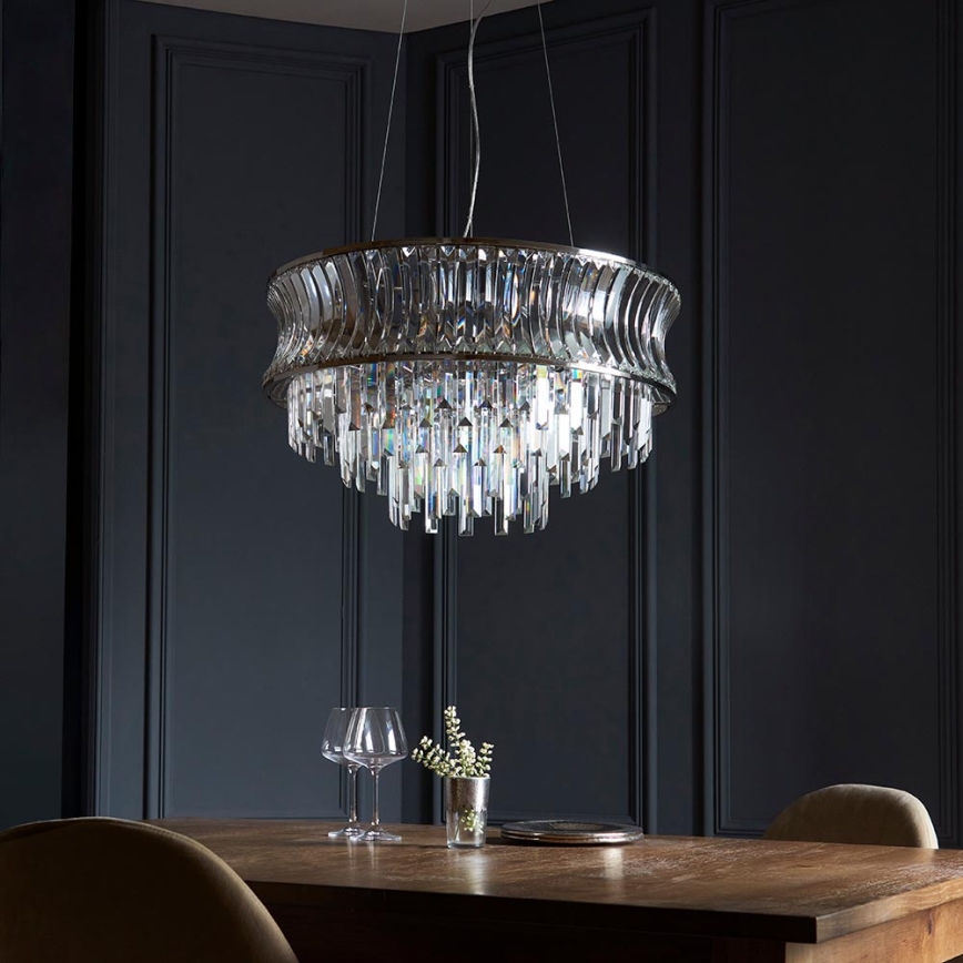 Endon 104530 - Luster na reťazi 9xE14/6W/230V lesklý chróm